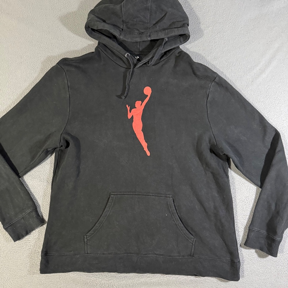 WNBA Fanatics Black Hoodie Pullover Orange Silhouette Logo Womens‎ XXL